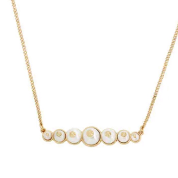 Allsaints Studded Pearl Bar Necklace, 17-1